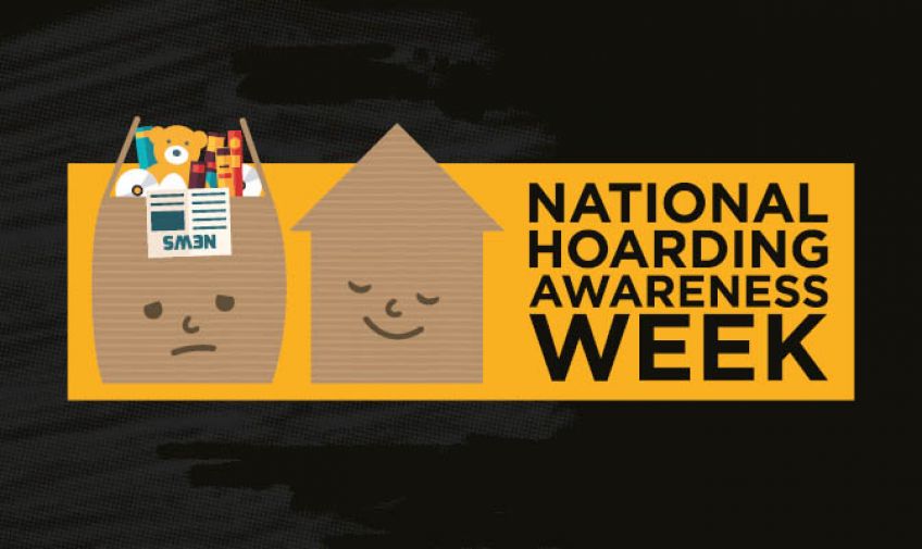 National Hoarding Awareness Week black graphic