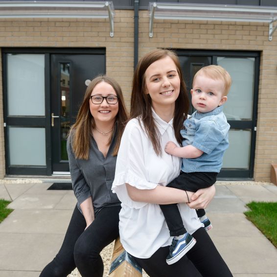 Nicole Cleugh and Megan Linton at their new home