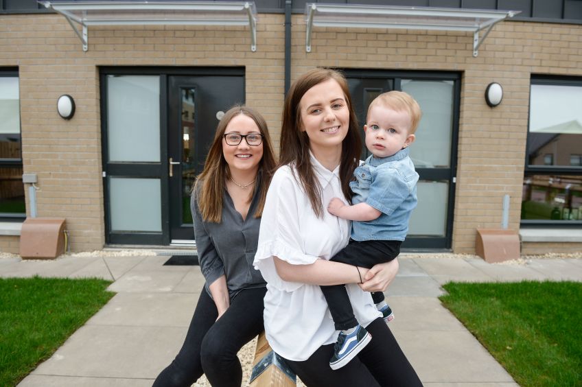 Nicole Cleugh and Megan Linton at their new home